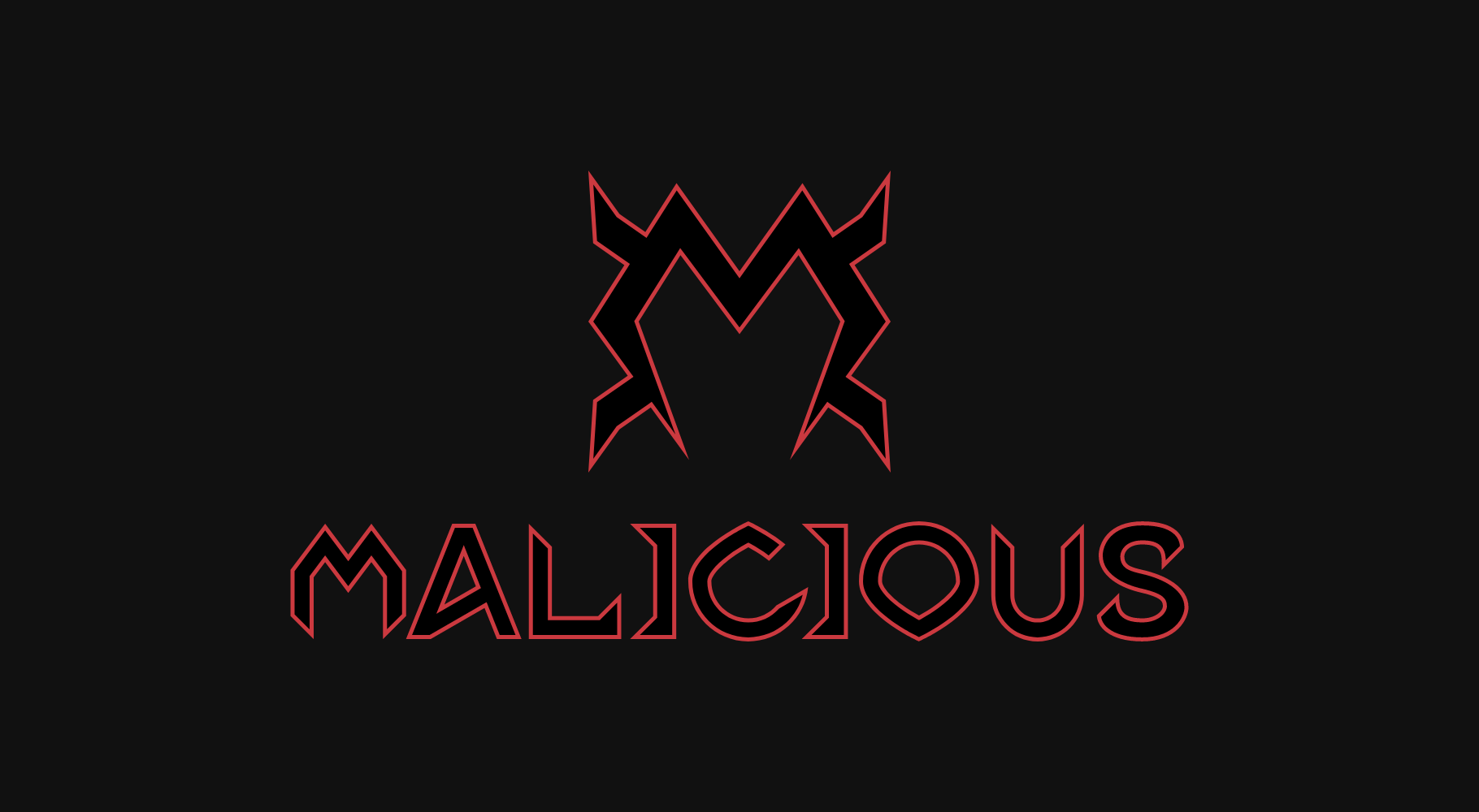 Malicious logo featuring a custom-made typeface.